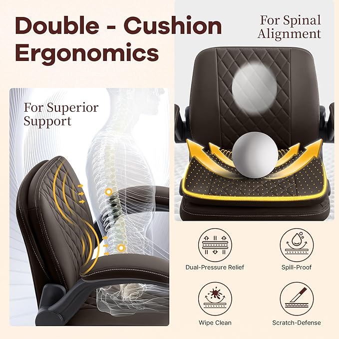 AreShark Cross Legged Office Chair: ADHD Criss Cross Desk Chair with Wheels & Stretchable Rotating Footrest - Height Adjustable Wide Yoga Kneeling Meditation Chair with Flip-up Armrests Back Support