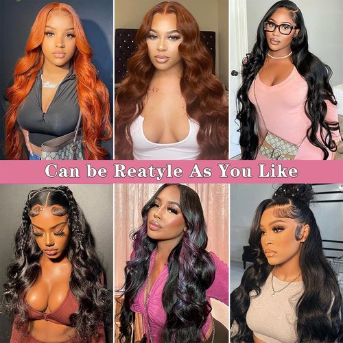 13x4 Body Wave Lace Front Wigs Human Hair for Women Pre Plucked 22 Inch with Baby Hair 13x4 HD Transparent Lace Front Wigs 180% Density Brazilian Virgin Human Hair Wigs