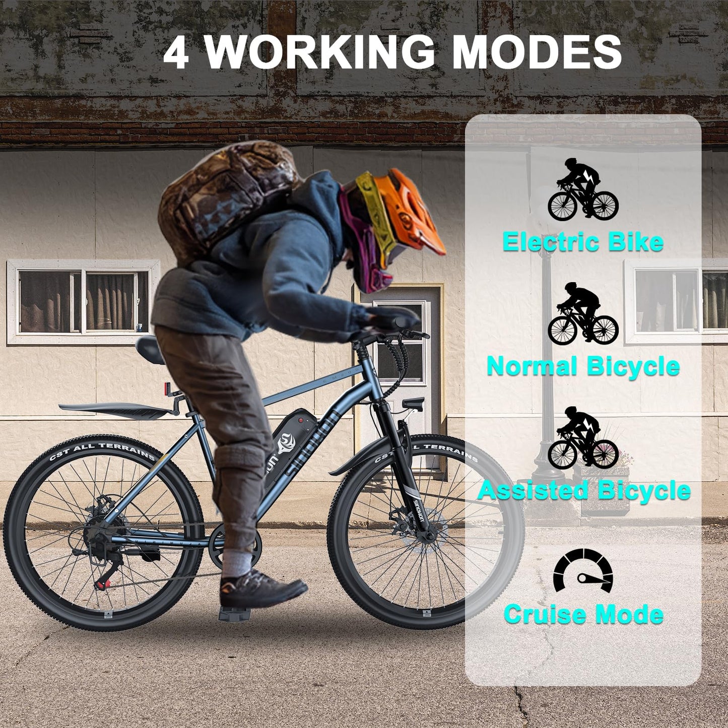 26" Electric Bike for Adults, E-Bike Commuter – 500W Brushless Motor, 36V 10.4AH, 7-Speed Gear, Front Suspension Fork, 20MPH Top Speed, 37+ Miles Long Range – Certified to UL 2849 (36V10AH-Blue)