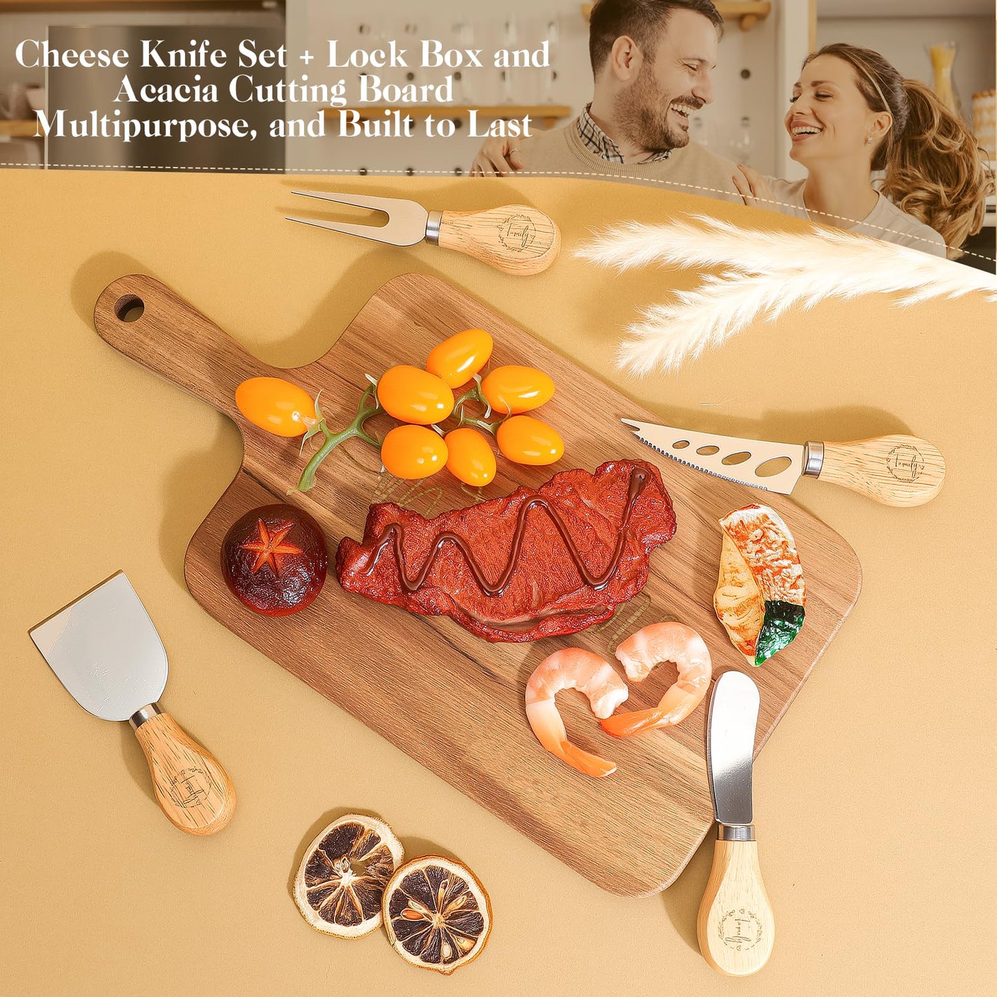 Personalized Wedding Gifts for Couples 2025 | Wedding Registry Ideas with Custom Champagne Flutes, Acacia Wood Board, Cotton Towel, Bridal Shower Gift Basket | Wedding Gifts for Newlyweds