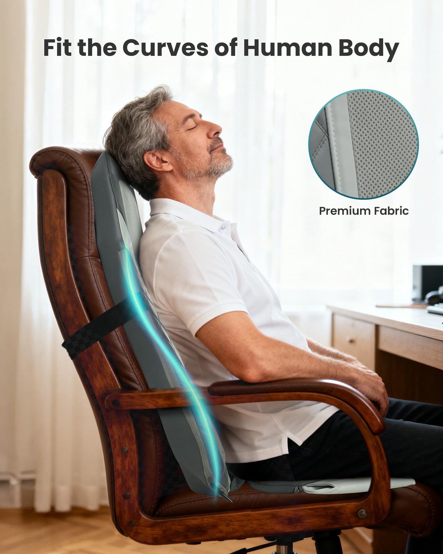 Shiatsu Back Massager with Heat,Full Back Massager for Pain Relief Deep Tissue,Longer Massage Chair Pad,Back Kneading Shiatsu or Rolling Massage for Chair, Fathers Day Dad Gifts for Men Husband