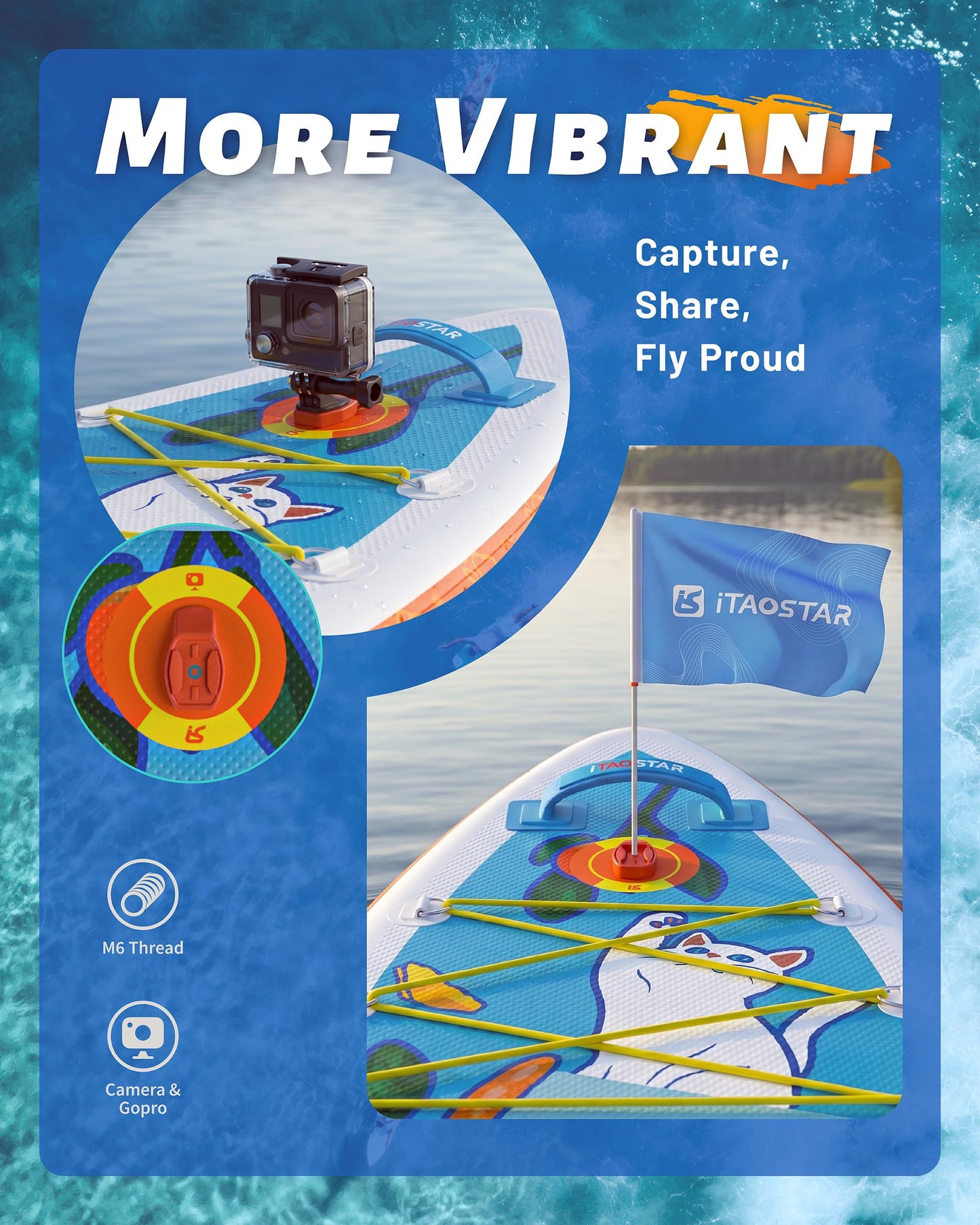iTAOSTAR C01EP 34" Stand Up Paddle Board, Inflatable Paddle Board with Seat,Stable Blow Up Paddle Boards for Adults/Family/Youth of All Skill Levels