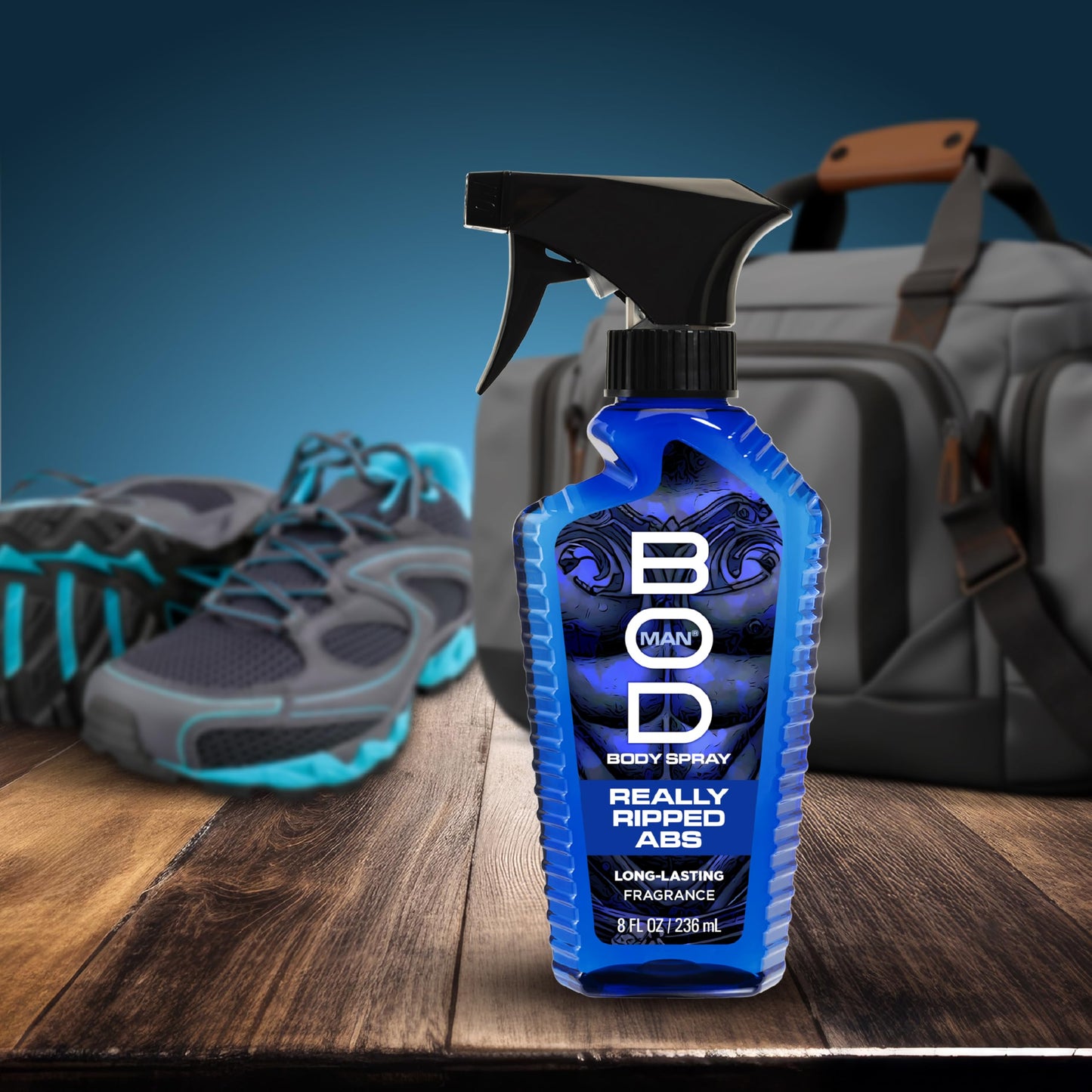BOD man Fragrance Body Spray, Really Ripped Abs, 8 fl oz (Pack of 2)
