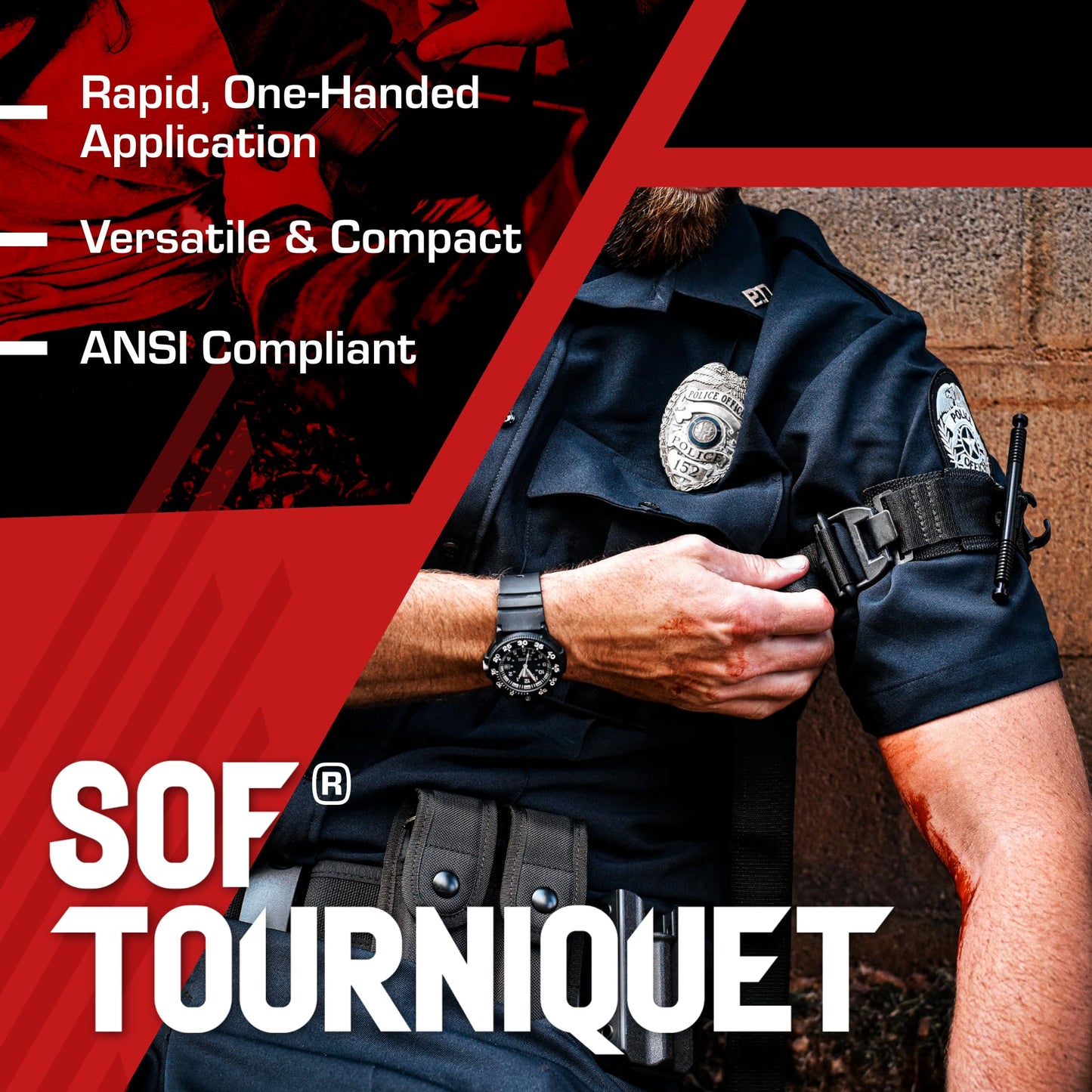 SOF Tourniquet (Generation 5) - Military-Grade Tourniquet for Severe Bleeding Control, Essential First Aid for Tactical, Emergency, and Civilian Use (Orange), TacMed Solutions