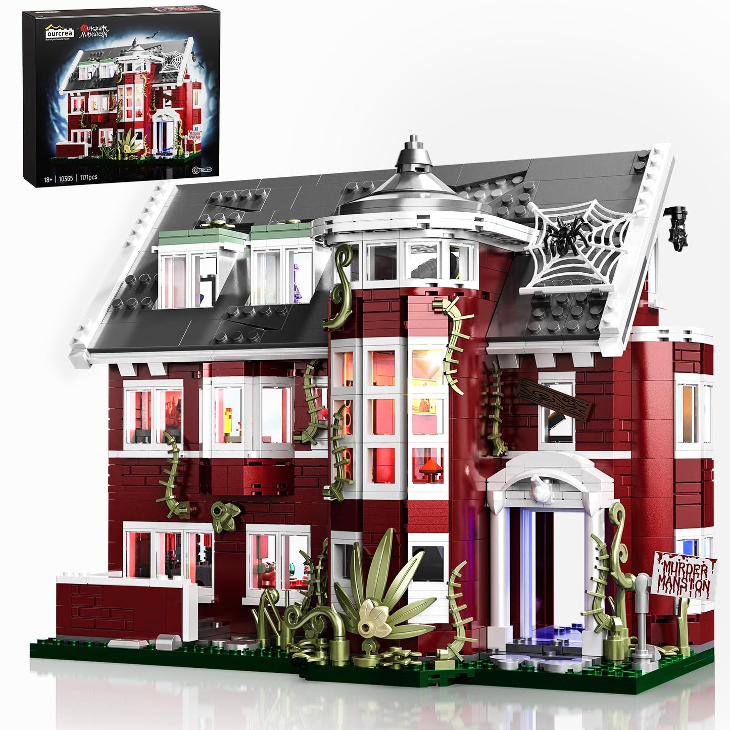 AHS Murder House Building Set, Horror Story Movie House Blocks Toy, Compatible with Lego Halloween Haunted House, Ideals Gift for Fans 18+ Boys Girls Adult (1171 PCS)