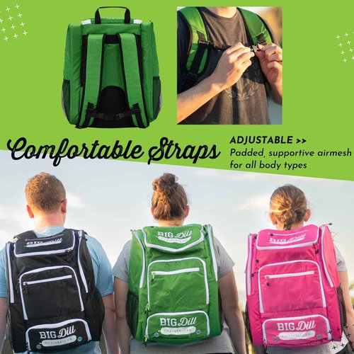 Big Dill Pickleball Backpack | Large Pickleball Bag with Shoe Compartment for 8+ Paddles & Accessories, Insulated Cooler Pocket