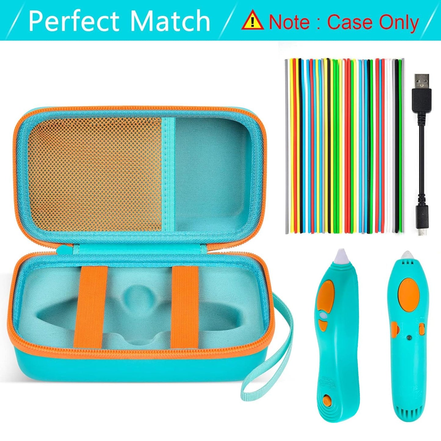ANKHOH Case Compatible with 3Doodler Start+ Essentials(2023,2024) for 3D Pen Set for Kids, Storage Organizer Holder for Printing Filament Refill and USB Charger (Box Only) (Green)
