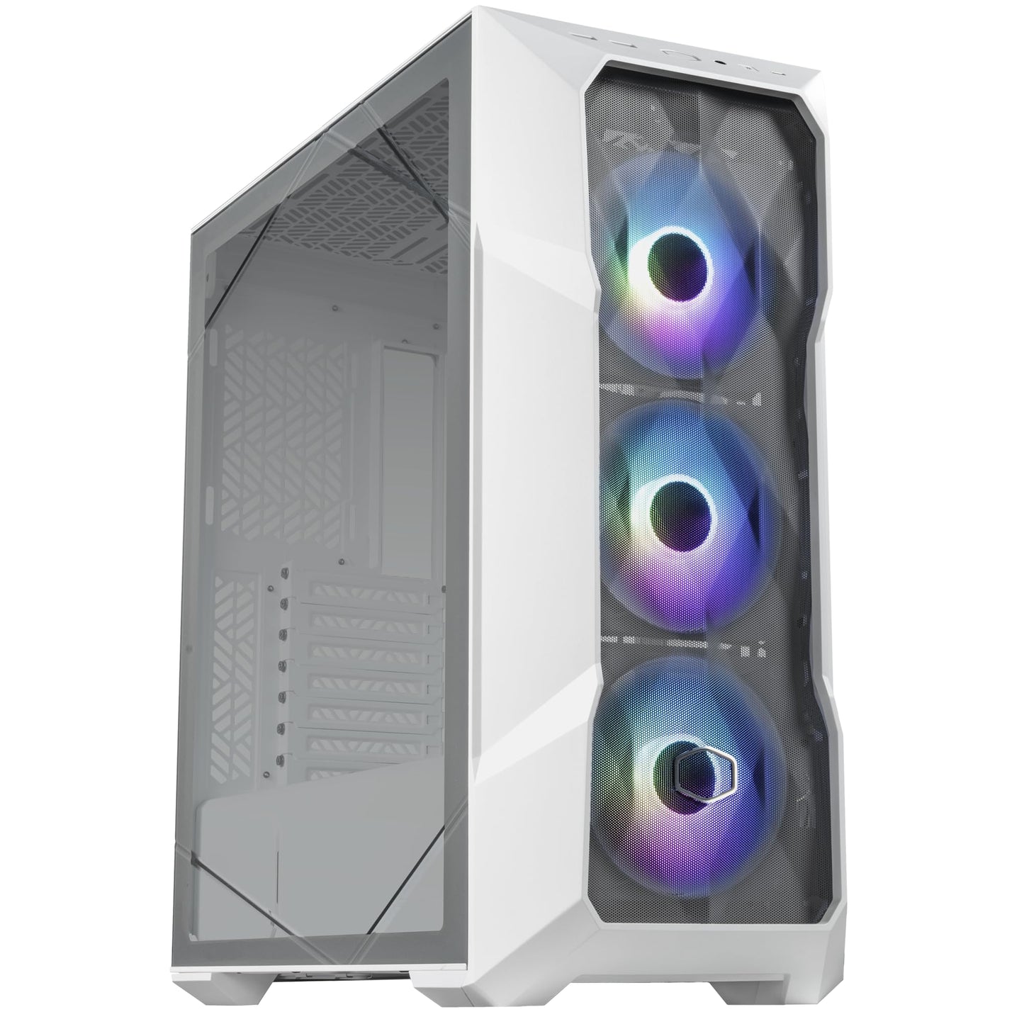 Cooler Master Td500 Mesh V2 White Mid-Tower Case, Polygonal Mesh, 3X 120Mm Argb Fans, Usb Gen 2 Type C