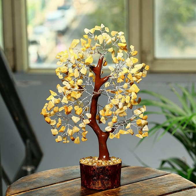 PYOR Yellow Aventurine, Crystal Tree of Life, Money Tree, Crystal Gifts, Home Decor Clearance, Energy Stones and Crystals, Good Luck Decor, Healing Crystals