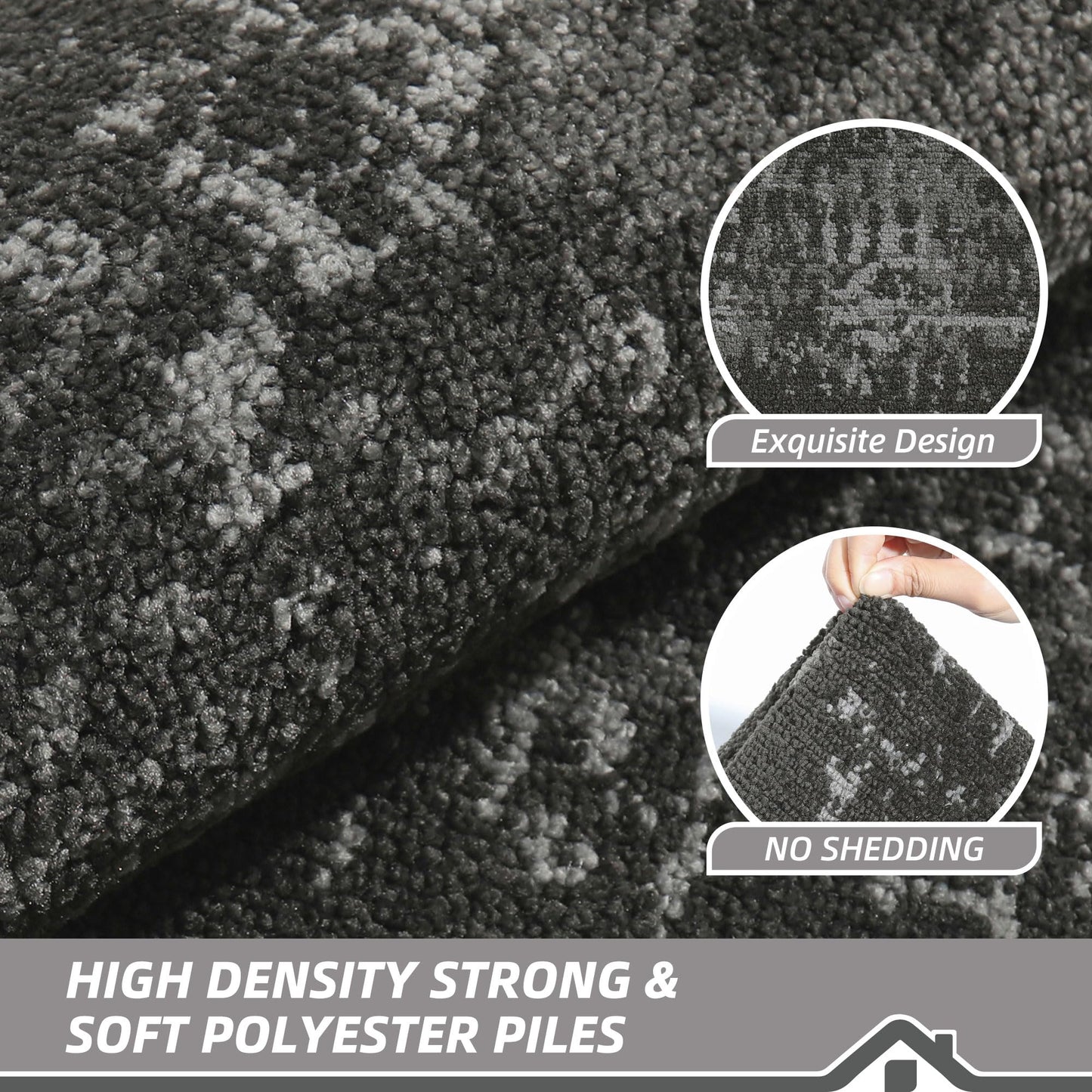 BEQHAUSE Dirt Trapper Door Mat 24"x36" Non-Slip Door Mats Washable Entryway Rugs Stain Resistant Doormat Absorbent Welcome Floor Mat for Front Back Door, Muddy Wet Shoes & Paws,Dark Grey