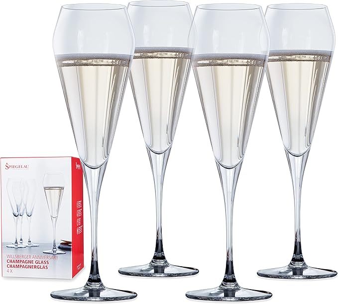 Spiegelau Willsberger Champagne Flutes, Elegant Crystal Champagne Glasses Gift Set, Perfect for Prosecco, Sparkling Rose, ...