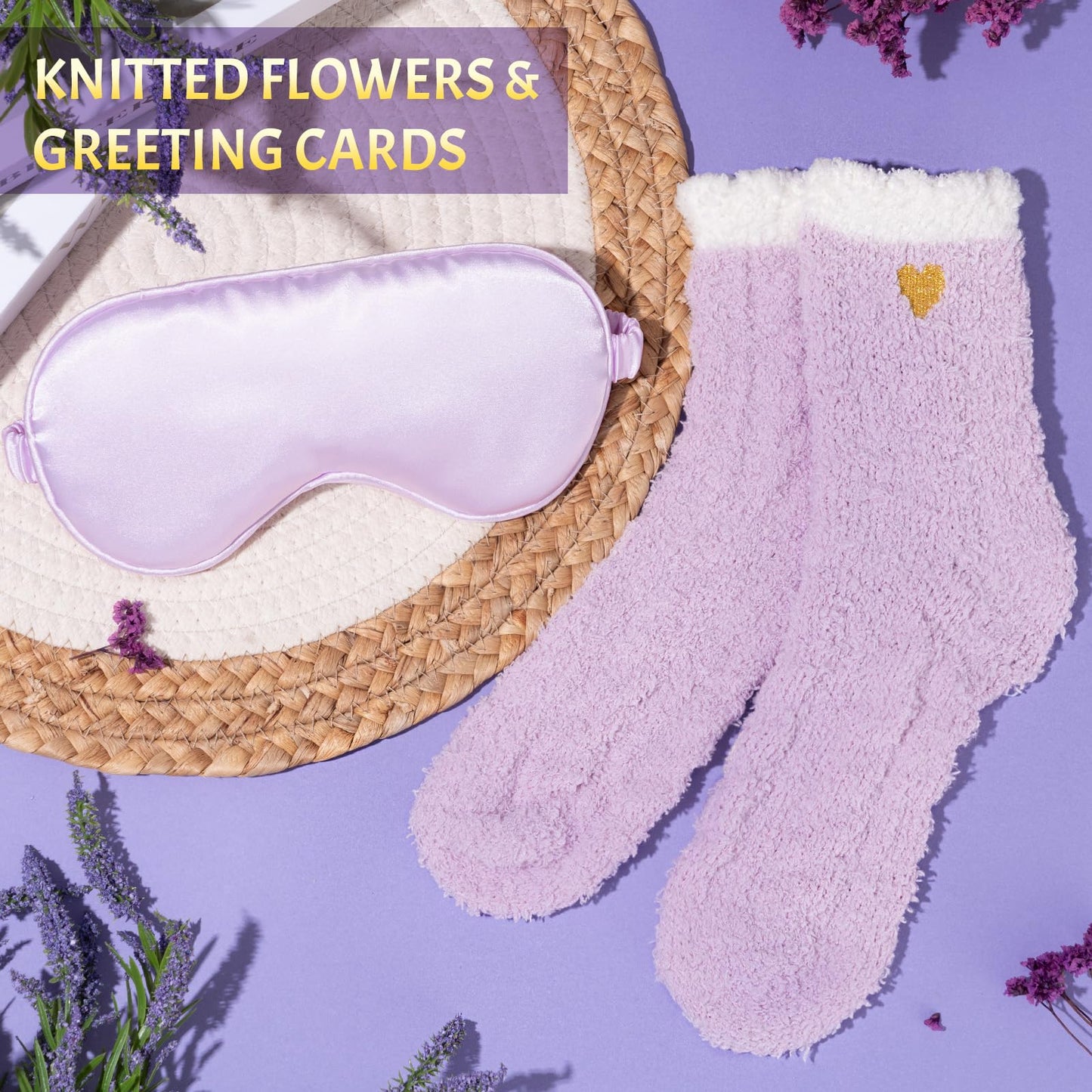 Birthday Gifts for Women, 12pcs Happy Birthday Gift Basket for Women Unique Gifts Set Ideas Relaxing Birthday Box w/ Blanket for Her Mom Best Friends Female Sister Her Friendship(Purple)