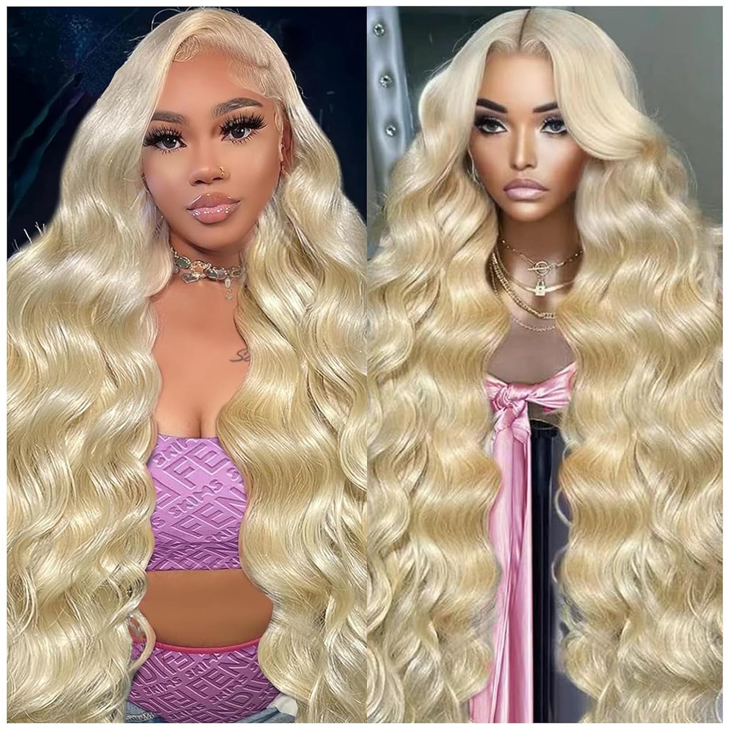 BZN 613 Lace Front Wig Human Hair 13x6 HD Transparent Body Wave 24 Inch Wigs 200 Density