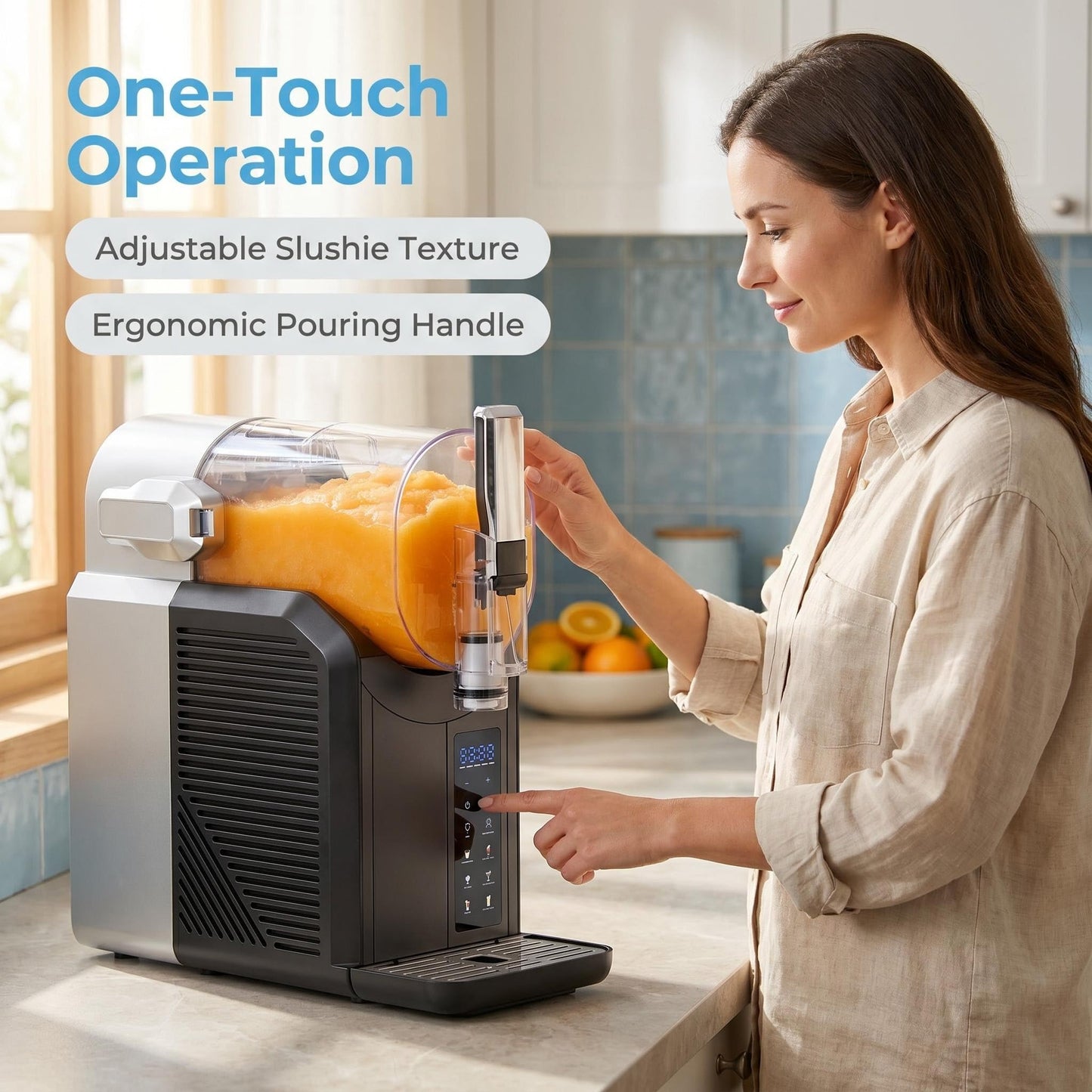 XCITY Slushie Machine, 68oz Slushy Maker for Home & Party, No Ice Needed, Commercial Frozen Drink Machine for Margaritas, Frappés, Milkshakes, Cold Drinks & Frozen Juice
