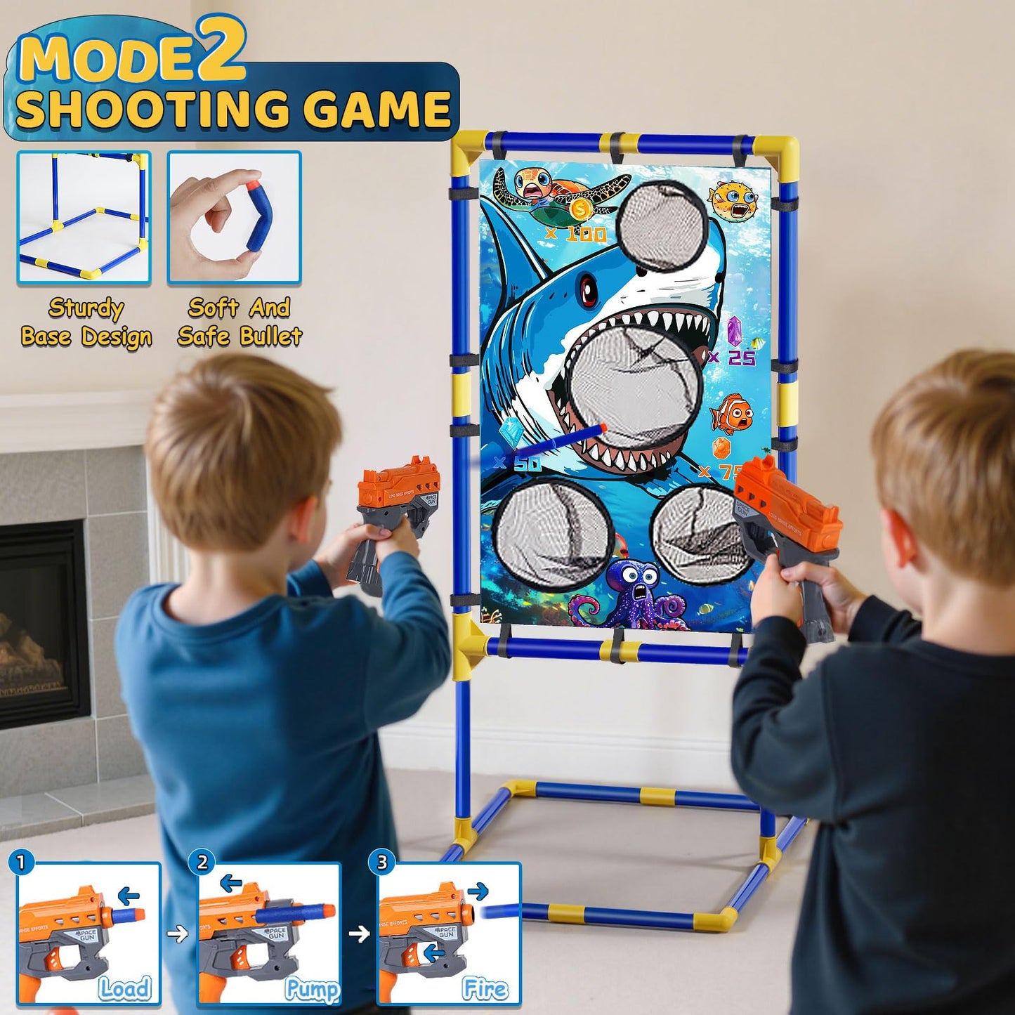 Lehoo Castle Bean Bag Toss Game 3 in 1 with Shooting Game, Ring Toss Game, Rich Outdoor Toys for Kids Ages 4-8, Backyard Games, Outdoor Games, Outside Activities for Family Party, Gift for Boys