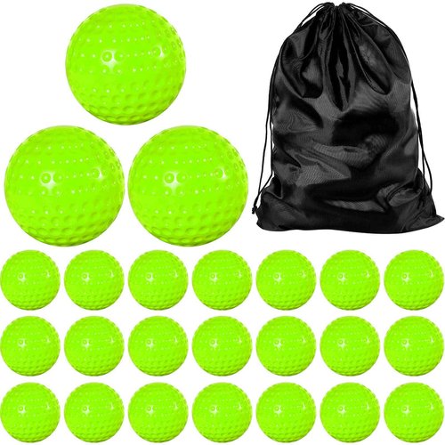 Deekin 24 PCS Pitching Machine Softballs, Dimpled Softballs, Practice Foam Sport Pitching Machine Game Ball for Indoor Outdoor Practice, 2 Dozen(12 Inch,Green)