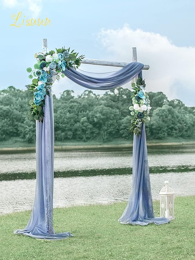 Wedding Arch Flowers, Artificial Flowers for Decoration, Large Flower Swag for Boho Styles Wedding Ceremony Floral Decor - Pack of 2