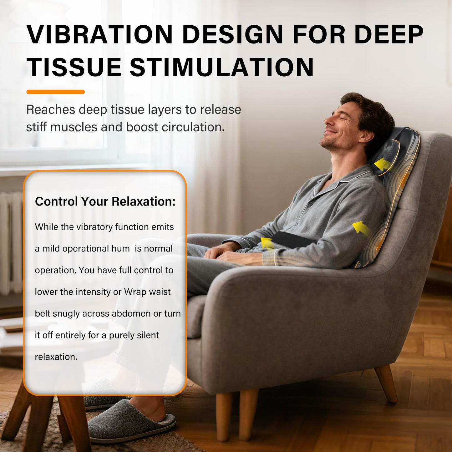 Shiatsu Neck Back Massager Chair Cushion w/heat - Full-Back Massage Cushion with Kneading, Rolling, Vibration- Adjustable Neck Height & Intensity - Heated Seat for Home & Office for Holiday Gift