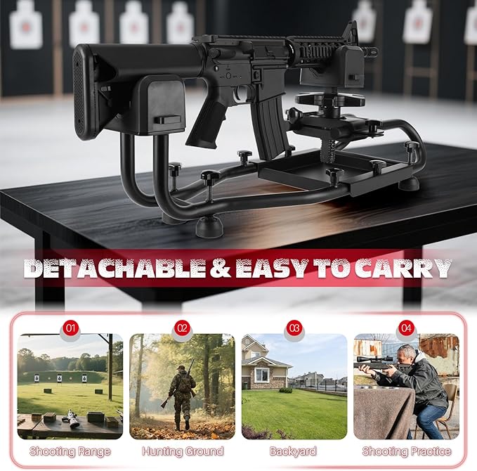 Pridefend Heavy Duty Adjustable Rifle Shooting Rest with Rigid Steel Frame,No Wobble & Non-Slip Shooting Rest for Stable, Sight in, Stability for Shooting Range & Outdoor