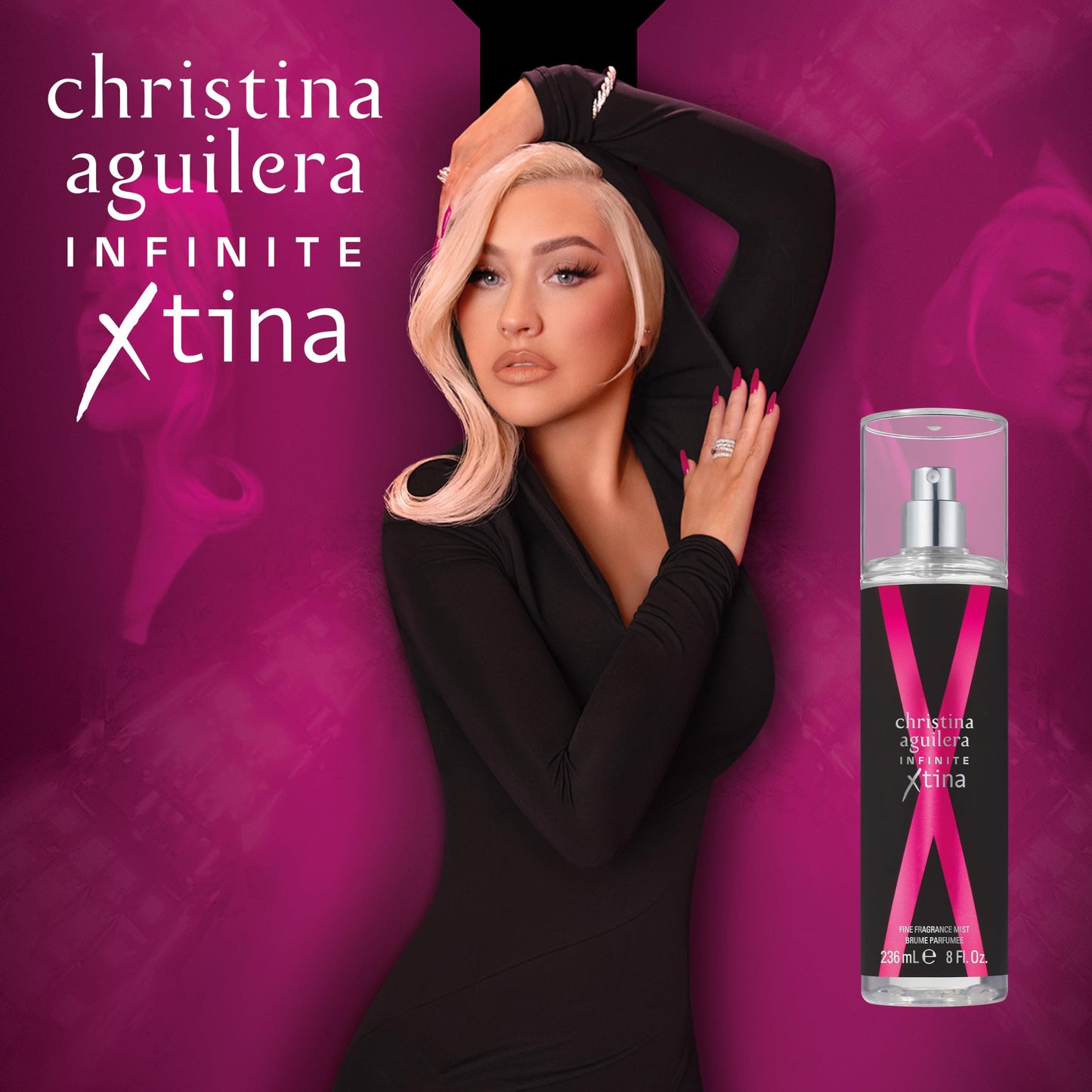 Christina Aguilera Infinite Xtina Perfume for Women, Fine Fragrance Mist with Notes of Pink Guava, Rose Absolute & Vanilla - War