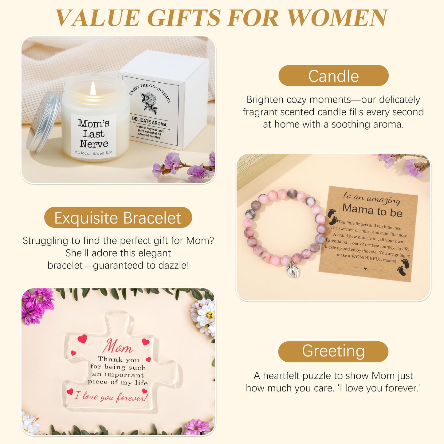 DOGMEM Mom Gifts Birthday Gifts for Women Unique Birthday Gift Basket for Her Best Gift for Mom