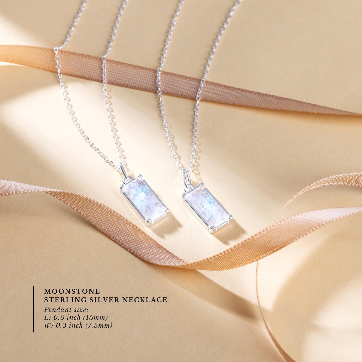 HOPE LOVE SHINE New Beginnings Rainbow Moonstone Sterling Silver Necklace for Women - Meaningful Jewelry Gifts for Her