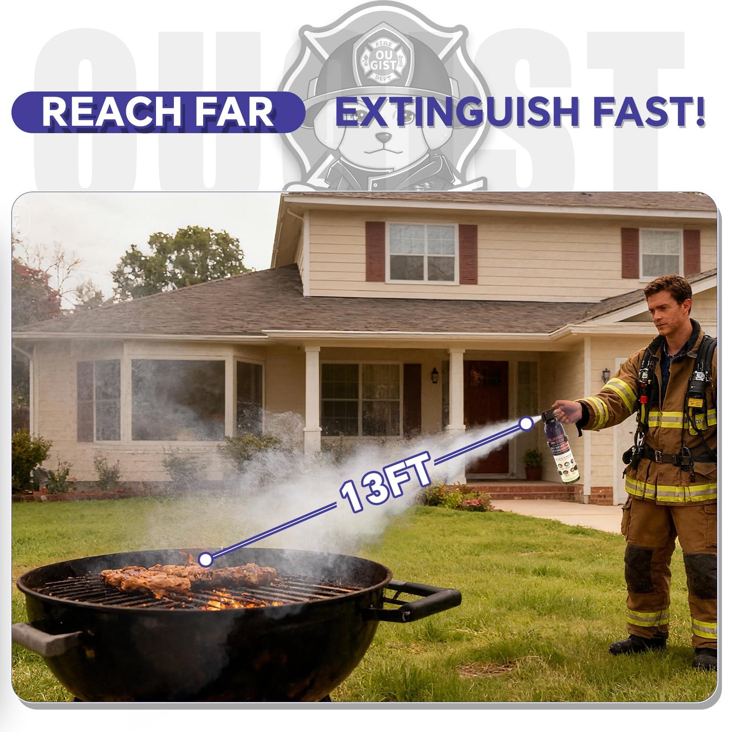 ABC Fire Extinguisher for Home & Vehicle - 600g Portable Dry Powder Fire Extinguisher | Grease & Electrical Fire Extinguisher for Kitchen, Car, Easy for All Ages to Use (4-Pack)