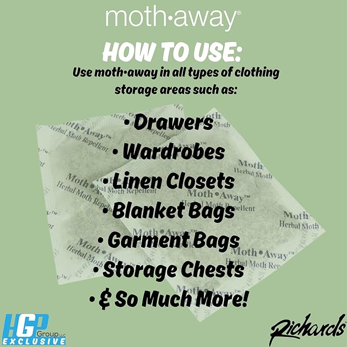 Richards Homewares Moth Away Herbal Non Toxic Natural Repellent, Count, 24-Sachets