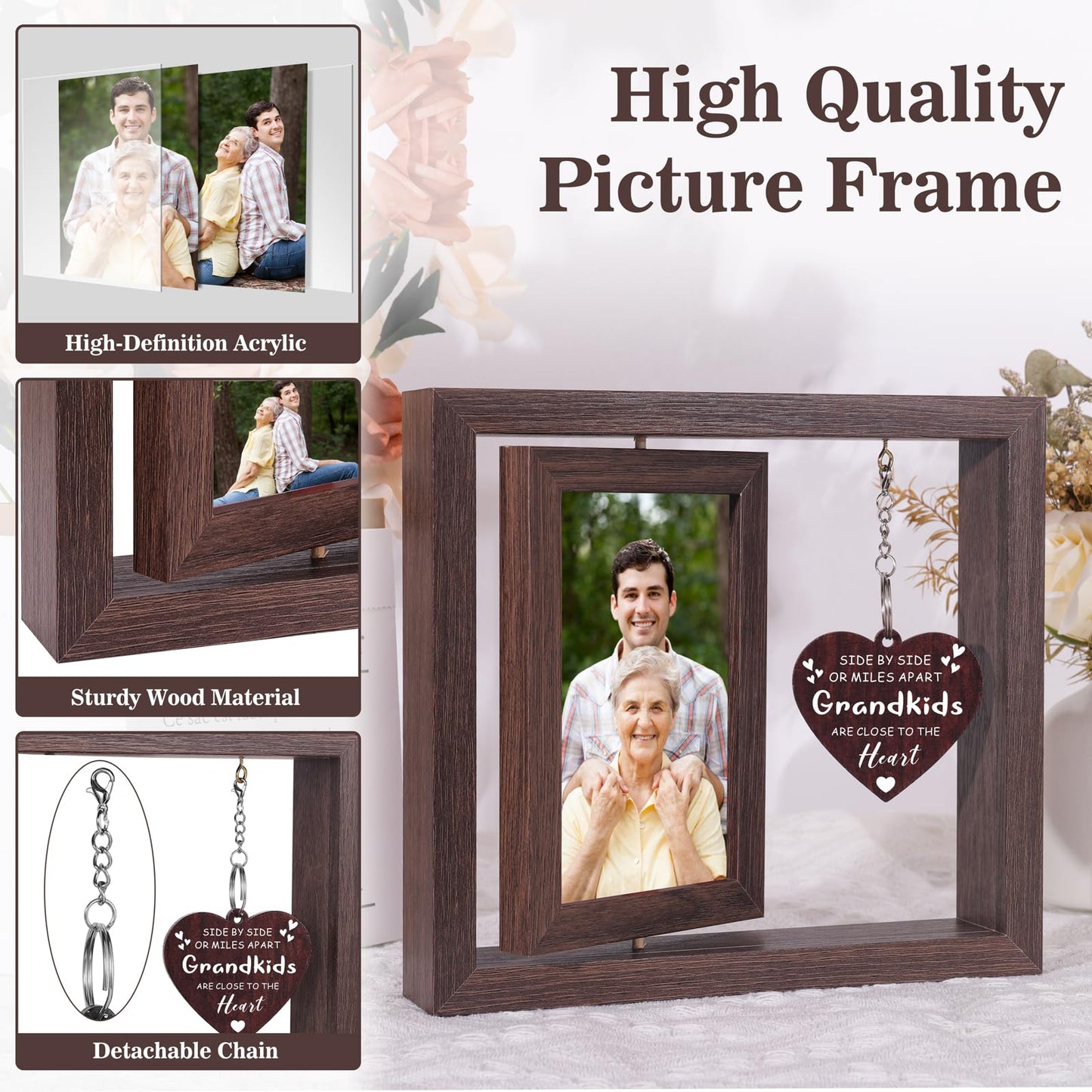 Boiveco Grandma Picture Frame, First Time Grandma Grandpa Grandparent to Be Gifts, Birthday Day Christmas Grandparents Day Gift New Grandma Gifts 2025 Picture Frame 4x6