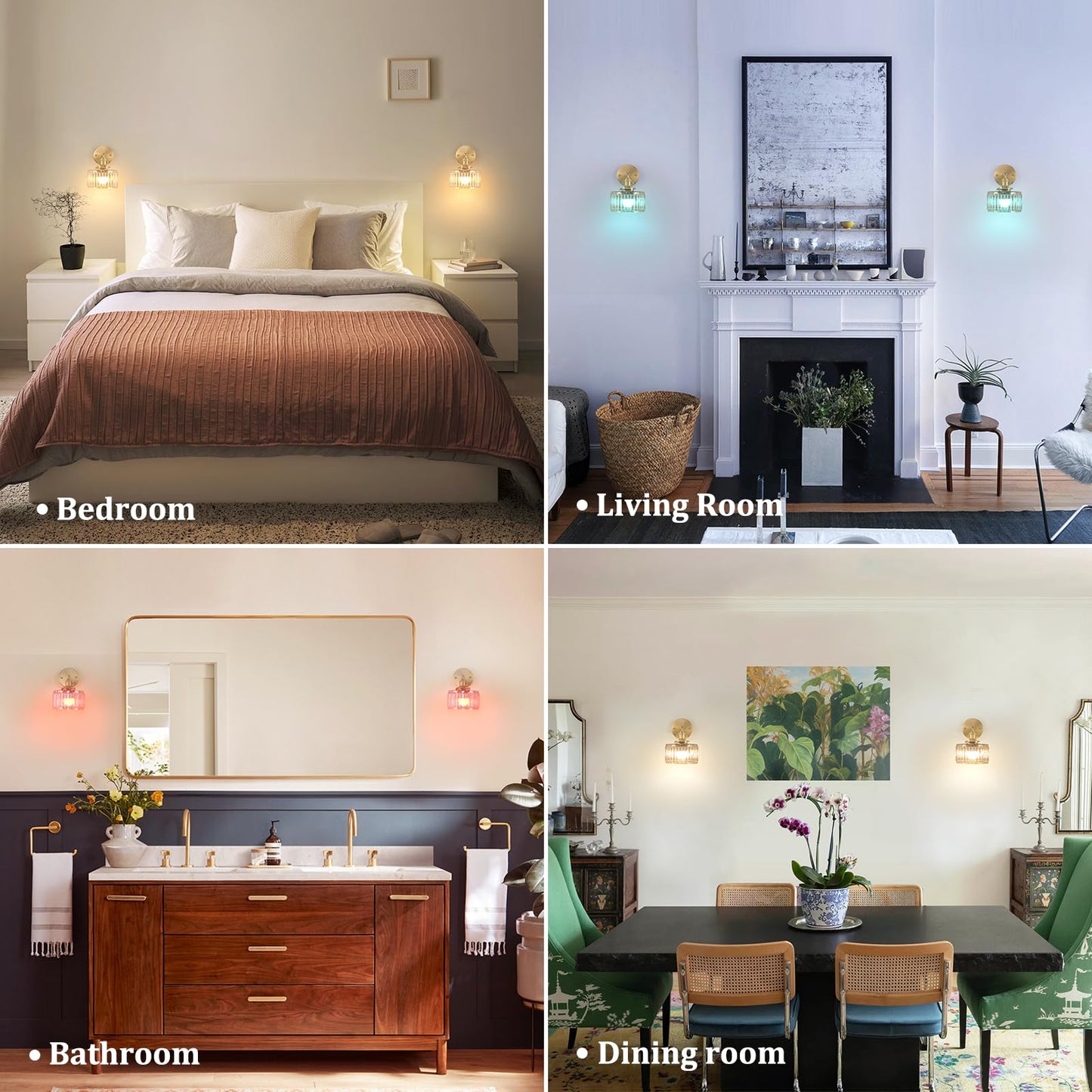 Shenmoyl Vintage Battery Operated Wall Sconce with Amber Striped Glass Lampshade 5000 mAh Rechargeable Battery Powered Wall Light with Remote Control for Bedside Bedroom Doorway, Set of 2