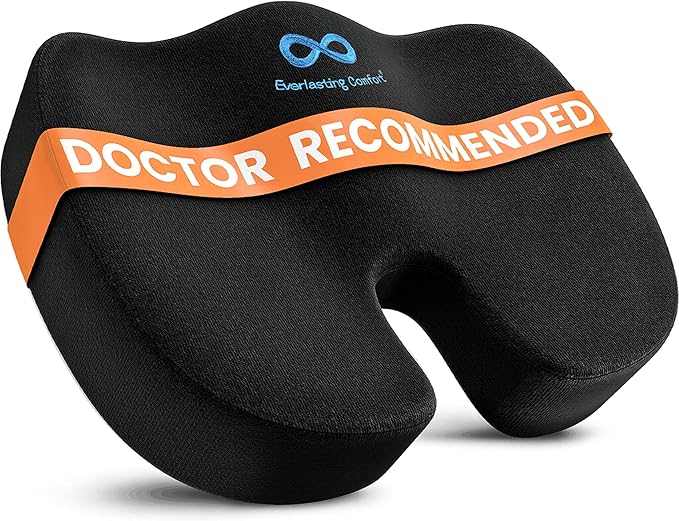Everlasting Comfort Doctor Recommended Memory Foam Seat Cushion for Office Chairs & Car - Ergonomic Office Desk Accessorie...