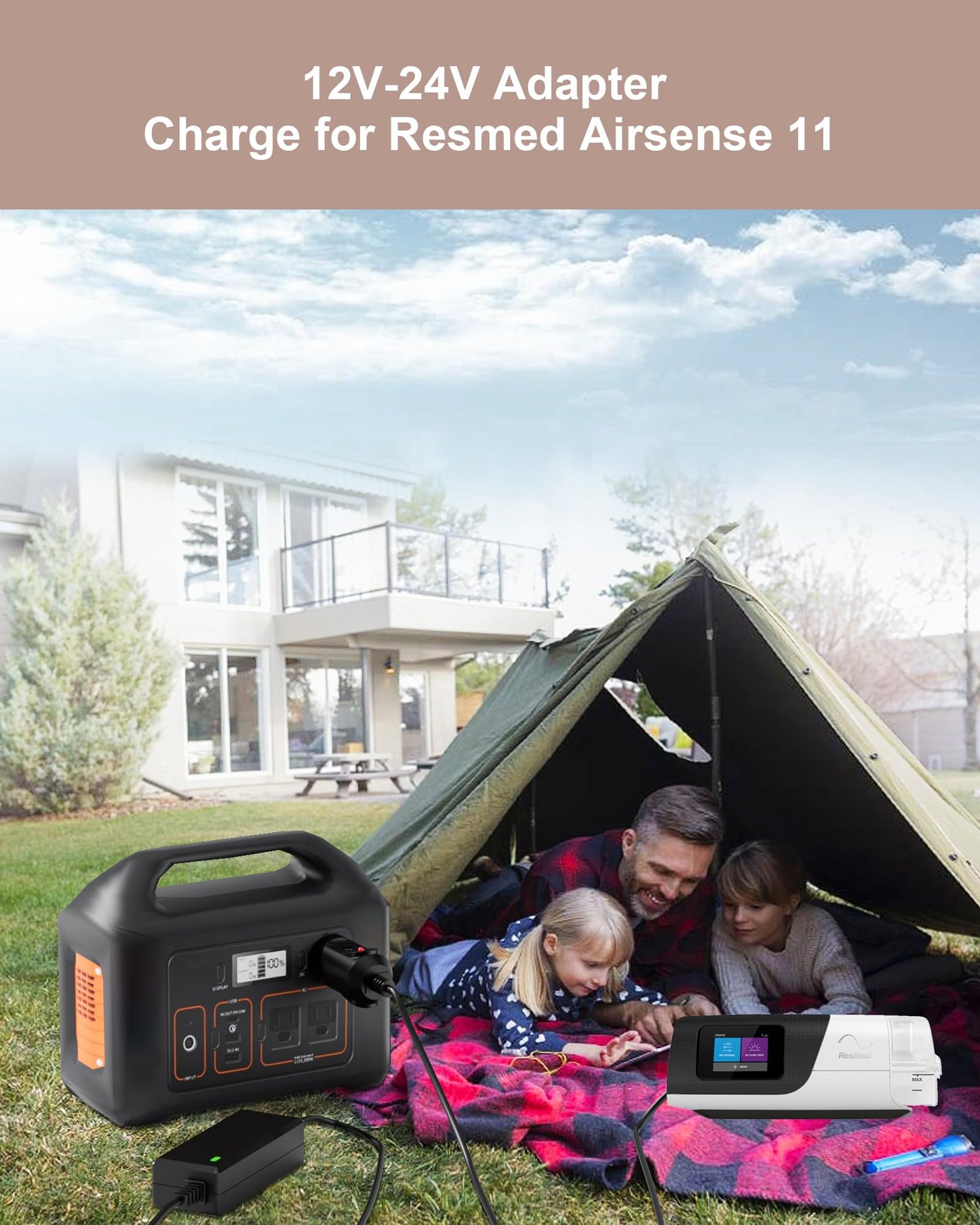 WUKUR CPAP 12 Volt Adapter Compatible with Resmed Airsense 11 DC Adapter Compatible with Resmed AirSense 11 and AirMini Air11