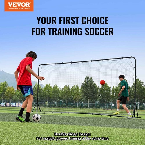 VEVOR Soccer Rebounder Net, 12x6FT Iron Soccer Training Equipment, Sports Football Training Gift with Portable Bag, Volleyball Rebounder Wall Perfect for Backyard Practicing, Solo Training, Passing