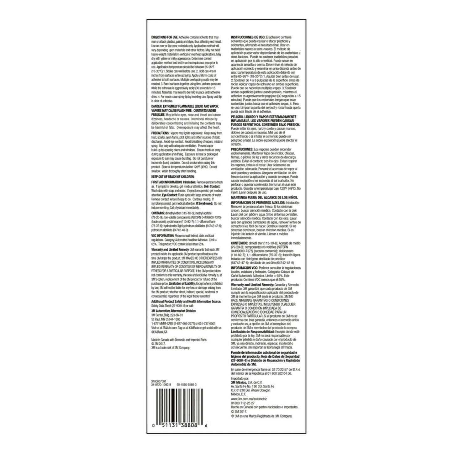 3M Headliner & Fabric Adhesive, 18.1 oz. Aerosol Can (Pack of 2)