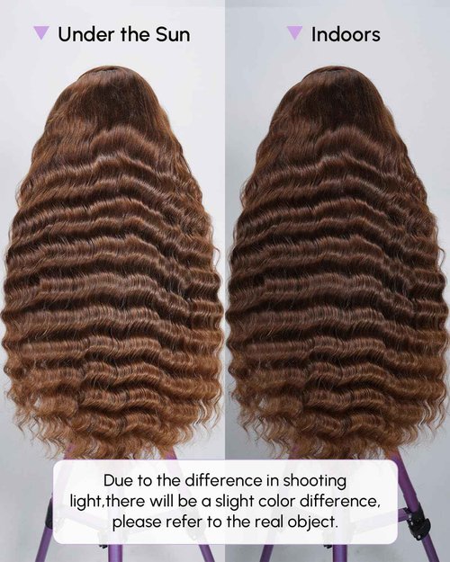 18 Incn Deep Wave Brown Lace Front Wig Human Hair 200 Density Deep Wave Hd Lace Front Wigs Curly Wig Human Hair