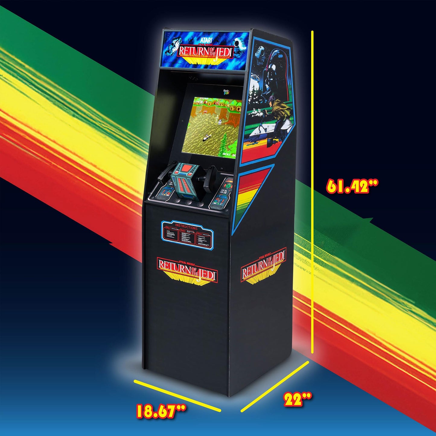 Arcade Classics Atari Star Wars Ultra Series Free Standing Electronic Game w/ 17" Liquid Crystal Screen - Classic Indoor Cabinet Console for Home & Basement Gaming