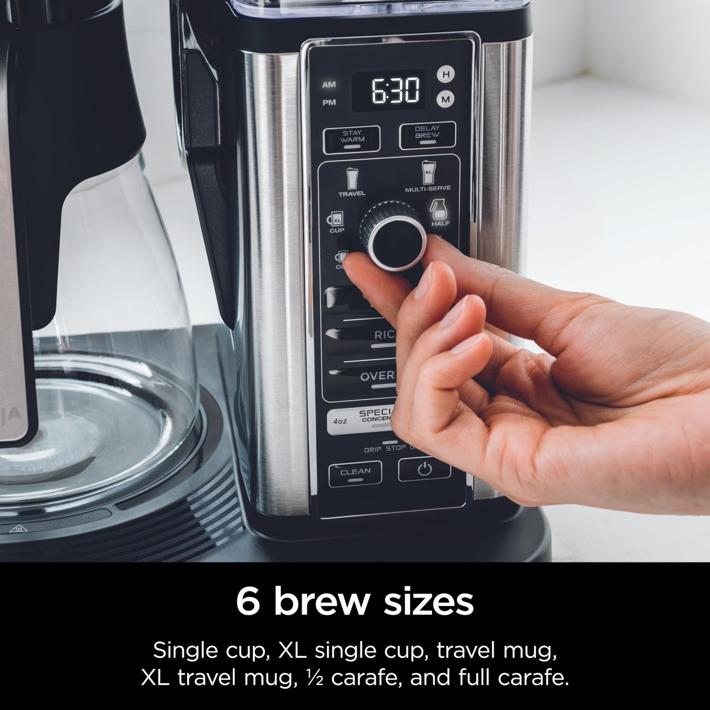 Ninja Specialty Coffee Maker | Includes 10-Cup Carafe, Fold-Away Frother, Permanent Filter & Removable, Dishwasher Safe Reservoir | 6 Brew Styles, 8 Cup to Travel Mug to Pot Sizes | Black | CM401