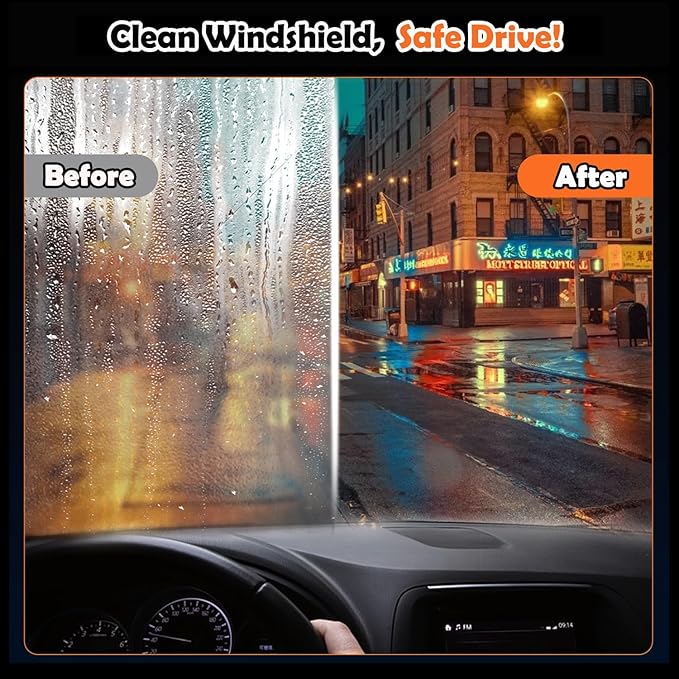Glass Cleaner, Car Oil Film Cleaner,Q4 Glass Guard,Automotive Oil Film Cleaning Brush for Car Windows – Glass Cleaning Board