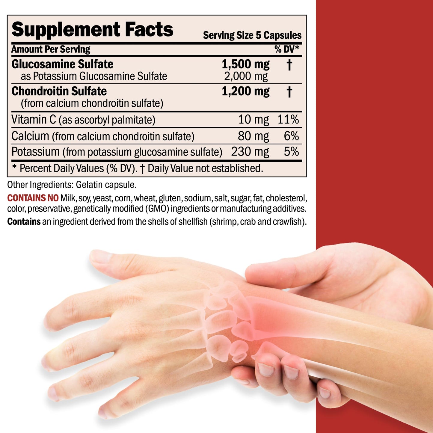 ANDREW LESSMAN Glucosamine 1500 Chondroitin 1200mg - 75 Capsules - 100% Sulfate Form, Research Established Ingredients and Levels for Support of Healthy Joint Tissue. Small Easy to Swallow Capsules