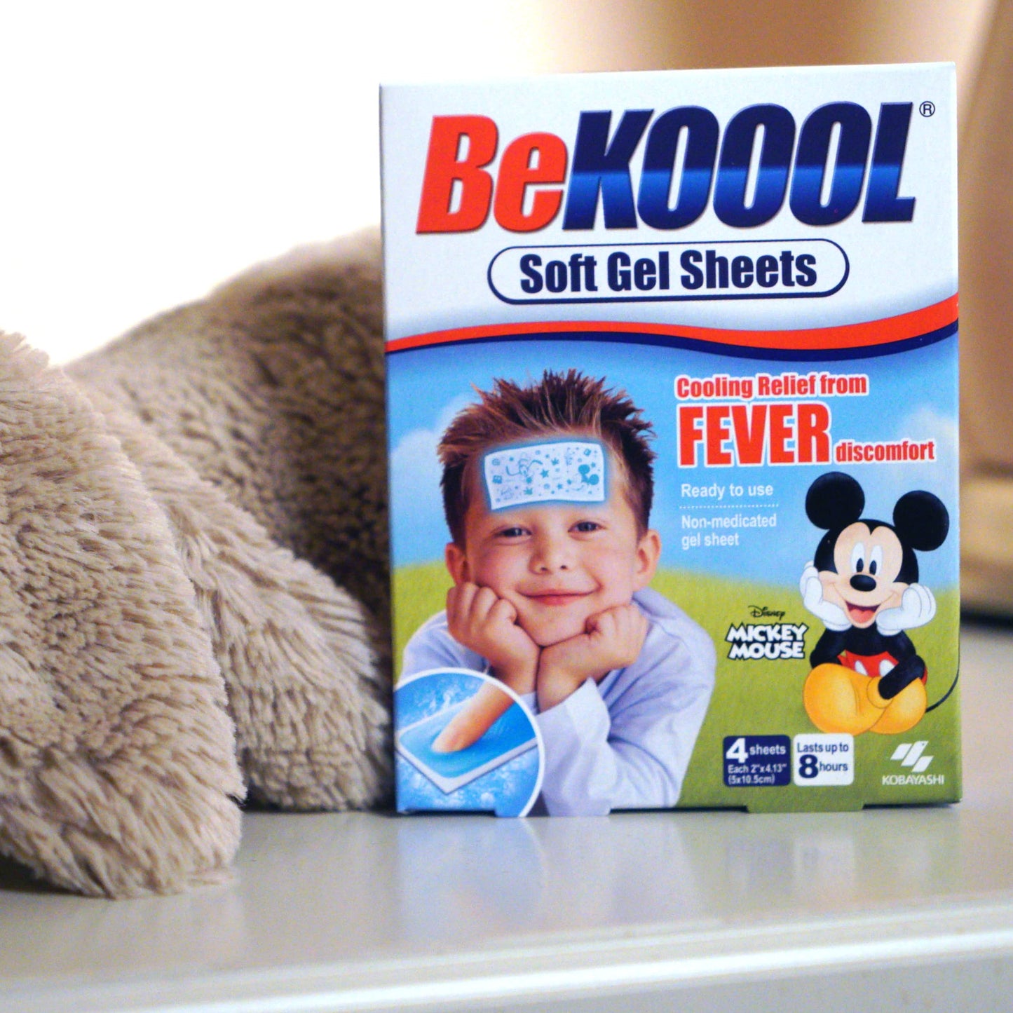 BEKOOOL Immediate Cooling Fever Reducing Soft Gel Sheets for Kids - 4 Count, White (00101) (Pack of 3)