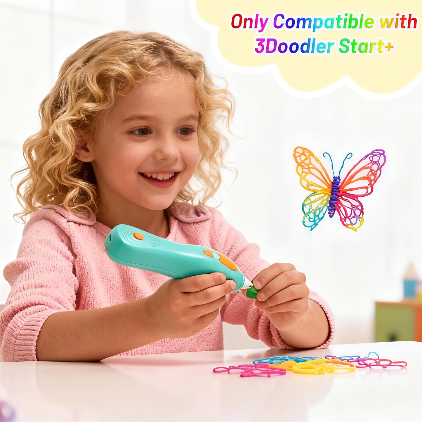 Logiim 32 Colors PCL 2.5mm 3D Pen Filament Refill Compatible with 3Doodler Start+, Low Temperature Filament, 15 cm x 5 pcs Total 2400cm, Safe & Easy-Use Refill 160Pcs