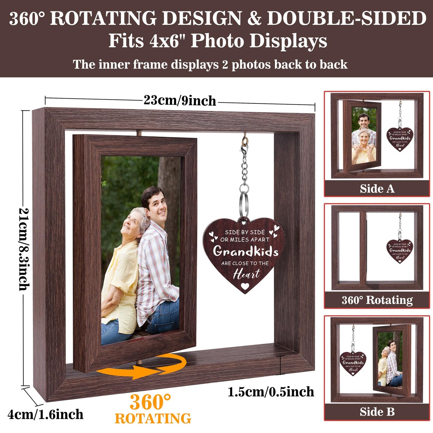 Boiveco Grandma Picture Frame, First Time Grandma Grandpa Grandparent to Be Gifts, Birthday Day Christmas Grandparents Day Gift New Grandma Gifts 2025 Picture Frame 4x6