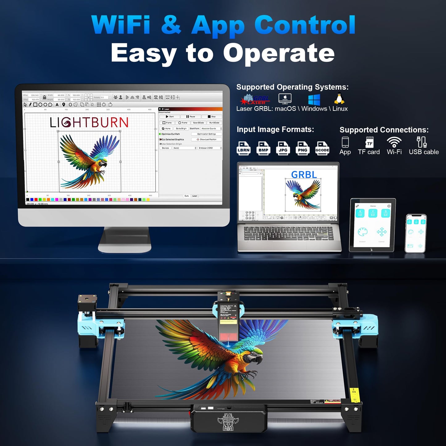Twotrees TTS-20 Pro Laser Engraver, 20000mW Laser Engraver Machine and Cutter, Ideal for DIY Laser Engraving Projects. Processes Wood, Metal, Acrylic, and Glass 27.4-inch × 23.4-inch Laser Cutter
