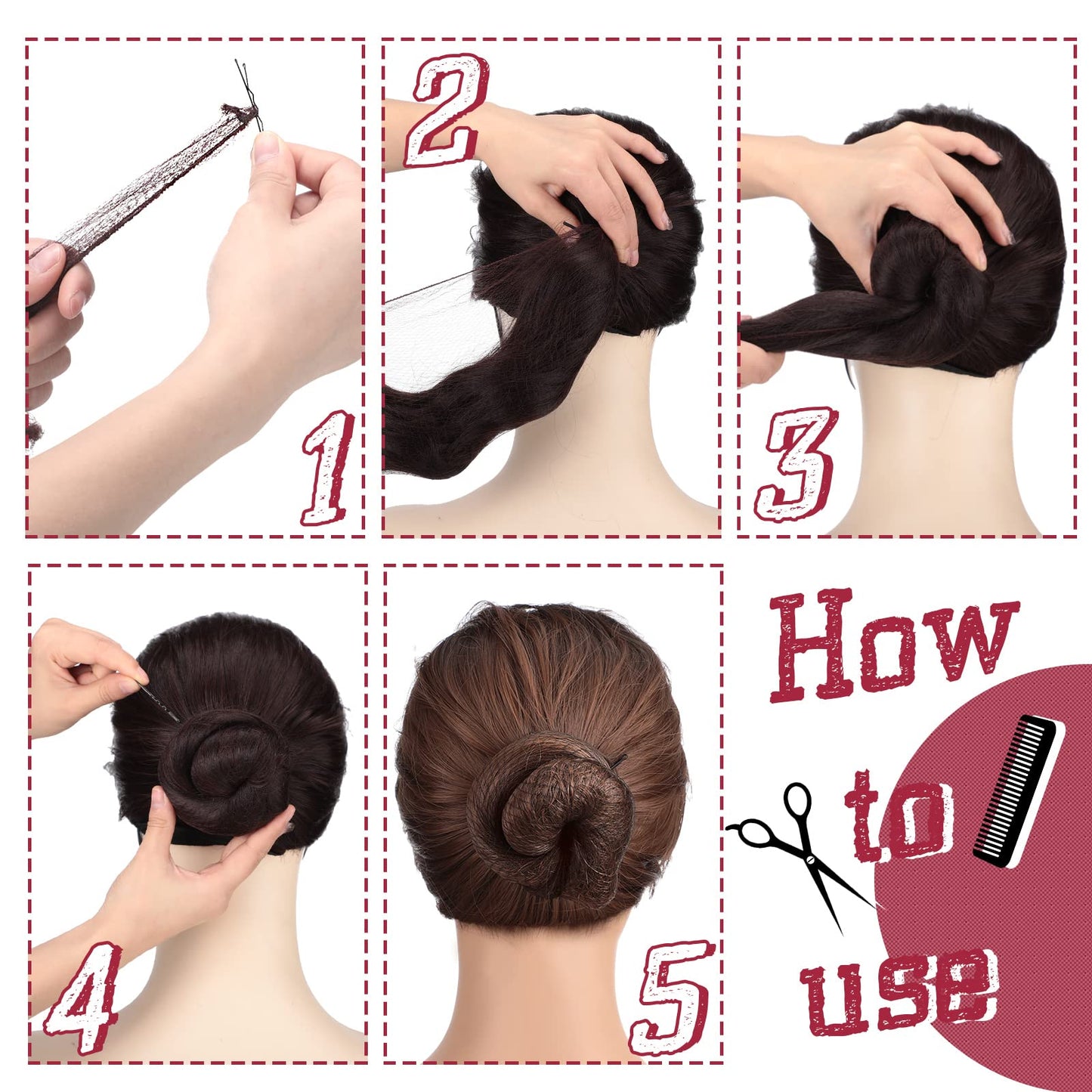 400 Pcs Hair Nets for Women Hair Nets for Food Service Invisible Elastic Edge Mesh 20 Inches Ballet Dance(Dark Brown)