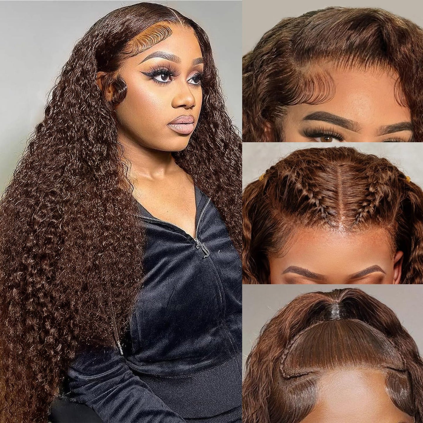 30 Inch Chocolate Brown Lace Front Wig Human Hair Pre Plucked Water Wave 13x4 Lace Front Wigs Human Hair For Women Hd Frontal We