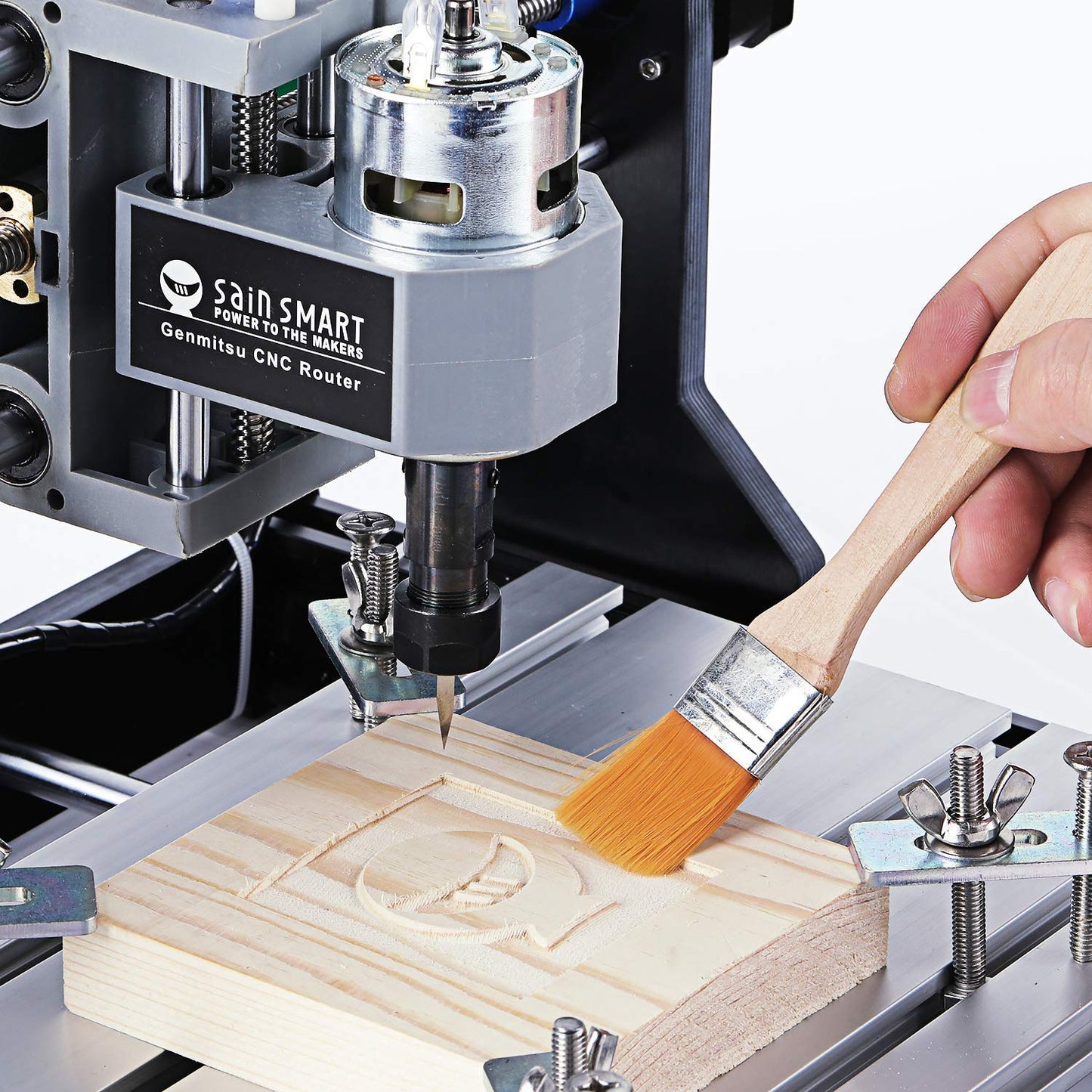 Genmitsu CNC Machine 3018-PRO Router Kit +1/8 Inch Shank 10pcs Carbide Spiral O Flute (Single Flute) End Mill CNC Router Bits