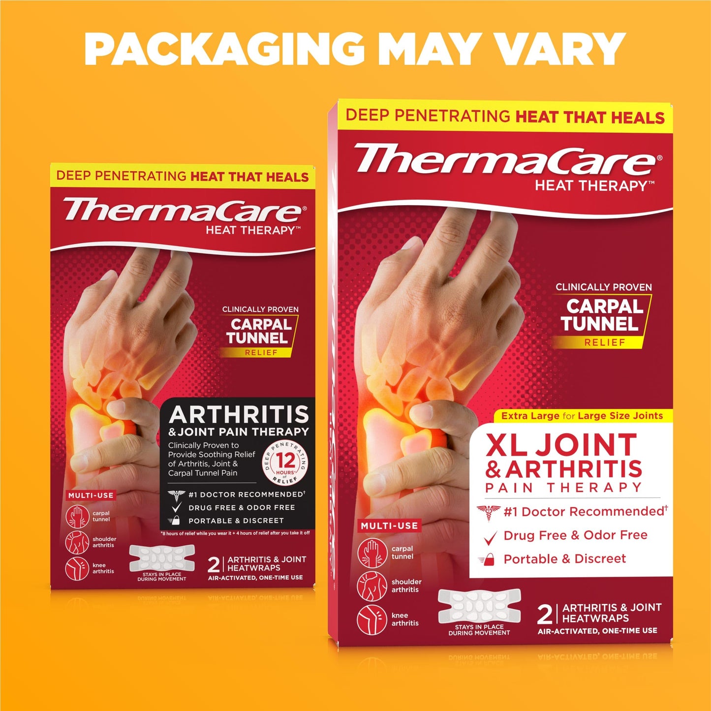 ThermaCare Portable Heating Pad, Joint and Muscle Pain Relief Patches, Multi-Purpose Heat Wraps (6 Count)