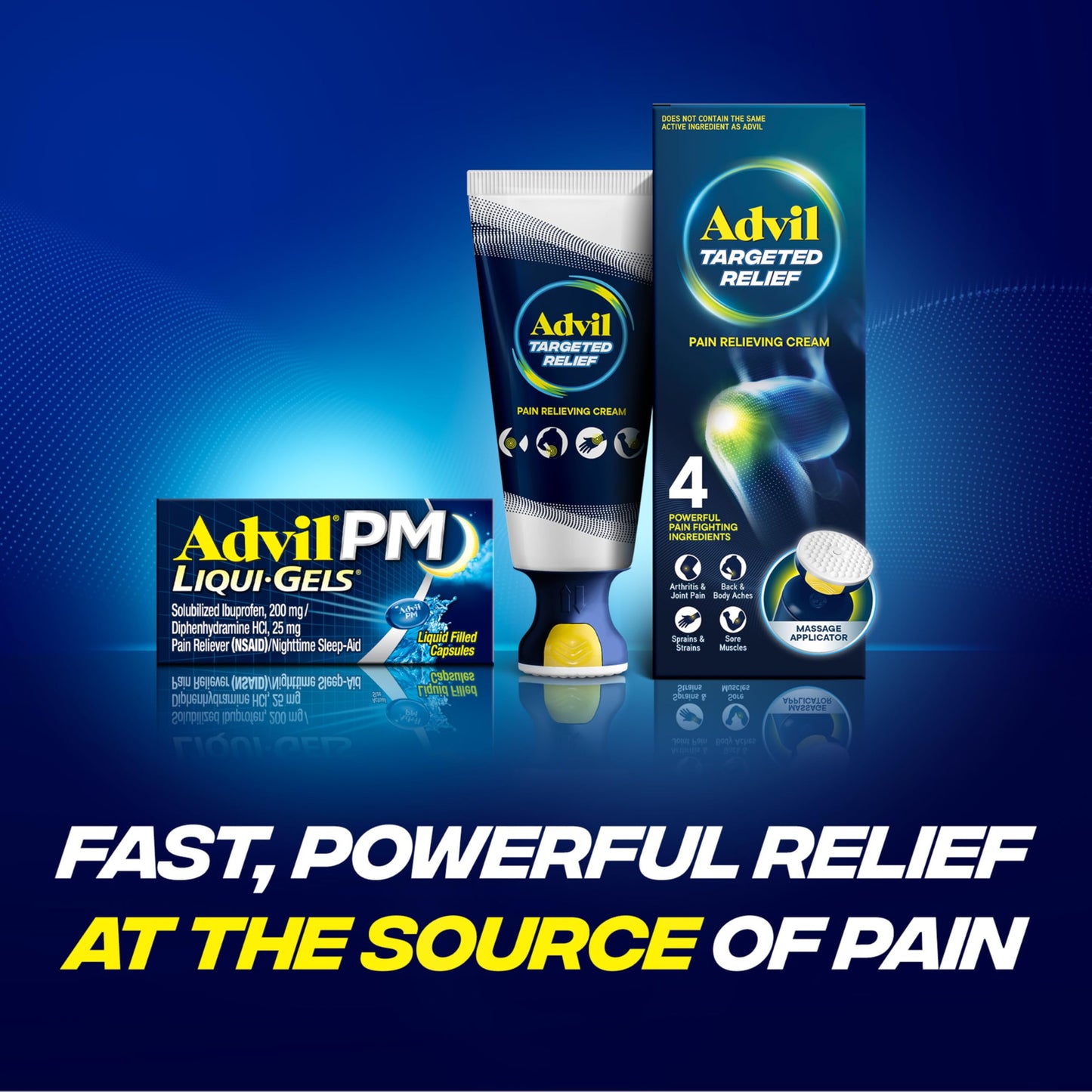 Advil PM Liqui-Gels Pain Reliever and Nighttime Sleep Aid, Pain Medicine with Ibuprofen for Pain Relief and Diphenhydramine HCL for a Sleep Aid - 80 Liquid Filled Capsules - Back to College