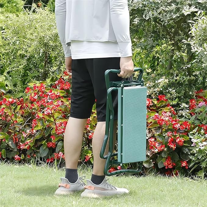 NTCLHFXU Foldable Garden Kneeler Seat Stool with Large Tool Bags Gardening Women Seniors Gardening Benches Kneeler and Seat