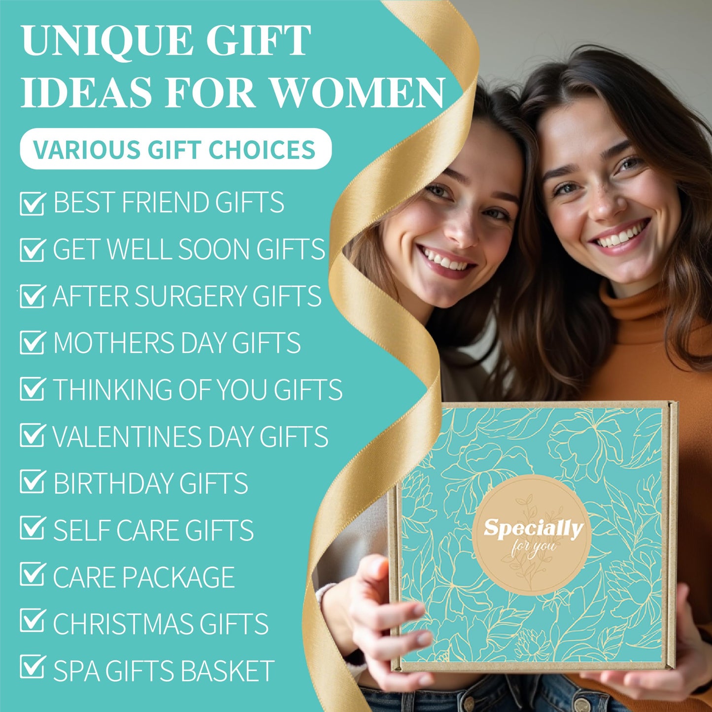 Birthday Gifts for Women Self Care Gifts Get Well Soon Gifts, Ocean Relaxing Spa Gifts Basket Care Package w/Luxury Flannel Blanket, Unique Idea for Mom Her Friends Sister Wife